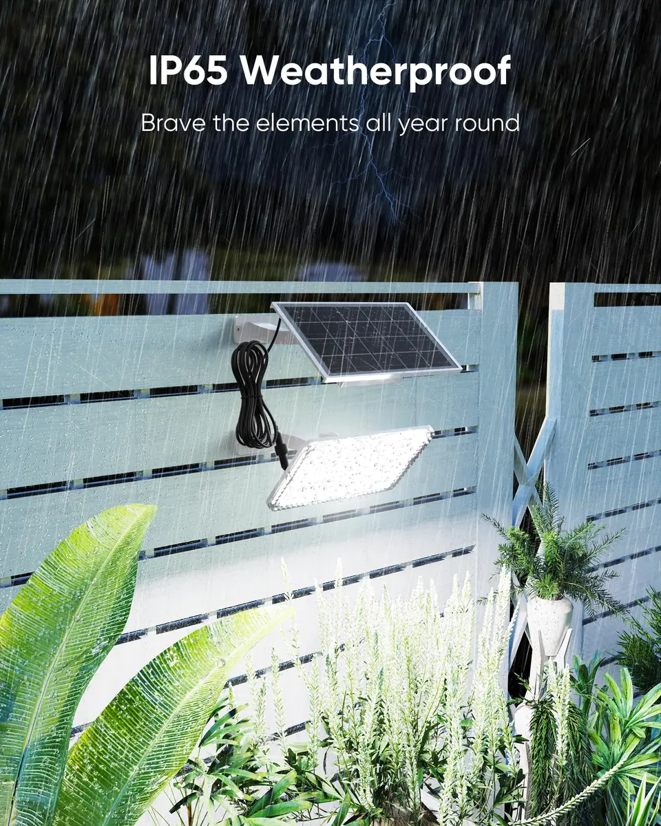 JACKYLED 1000 Lumen 299 LED Solar Dusk to Dawn Light Outdoor Gray 2 Pack | Waterproof Wall Mount Security Light - view 6