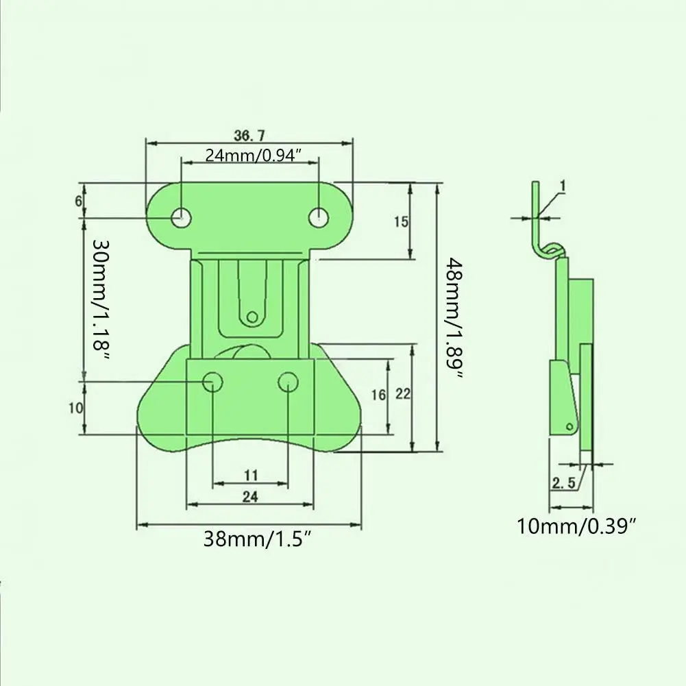 XILEWHZF Butterfly Latch 48mm x 38mm (1.89" x 1.49") Stainless Steel Twist Latch | Secure Cabinet & Box Closure - view 2