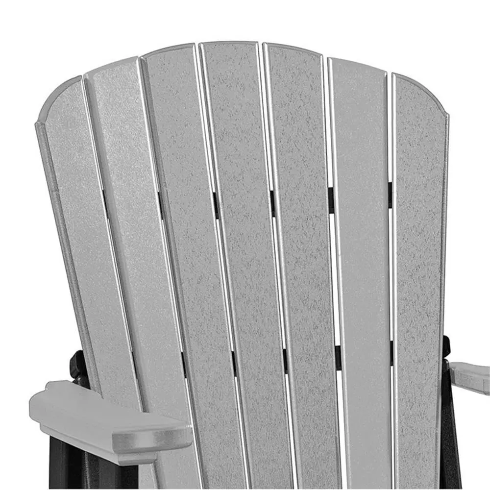 American Furniture Classics Fan Back Balcony Glider, Light Gray | Outdoor Resin Chair with Elevated Seating - view 3