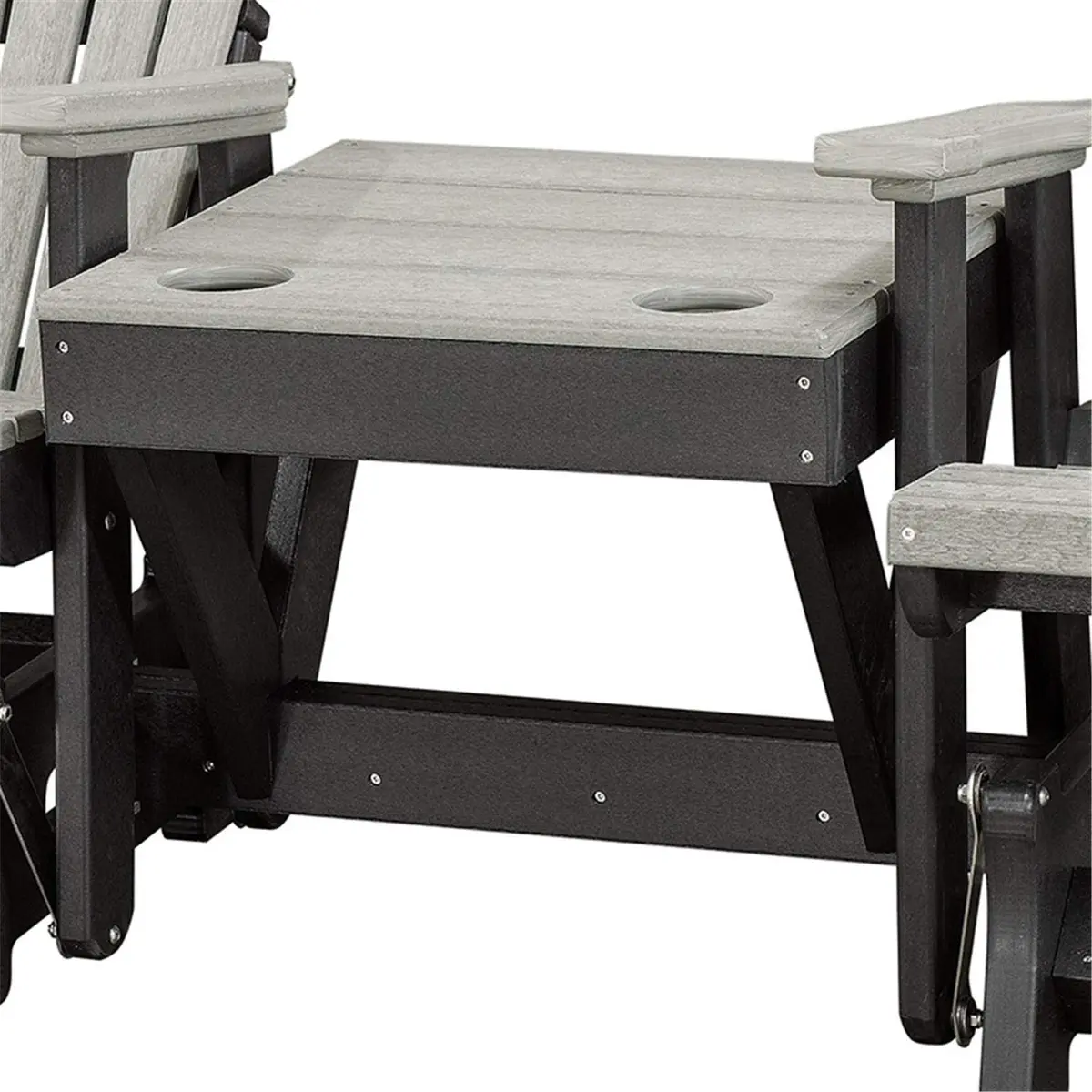 American Furniture Classics Double Center Table Glider Light Gray | Amish Crafted Outdoor Seating - view 5