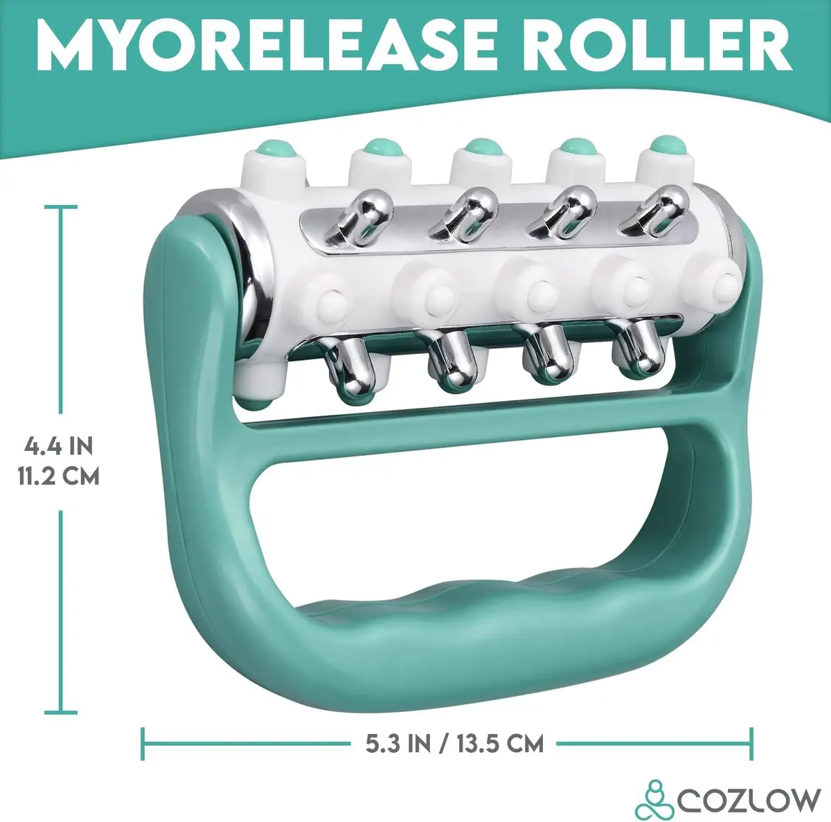 COZLOW MyoRelease Lymphatic Drainage Massager Green Handheld Roller | Targets Cellulite & Muscle Tension - view 8