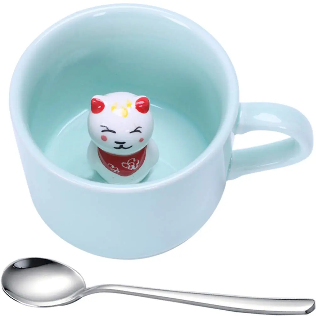 Ponerine Fortune Cat Coffee Mug 237ml (8 Fl Oz) | Hidden Animal Surprise Inside - main product image