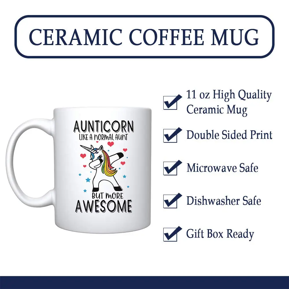Veracco Aunticorn Like a Normal Aunt Ceramic Coffee Mug 11oz (325ml) | Funny Birthday Gift for Her - view 3