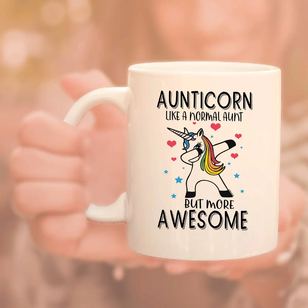 Veracco Aunticorn Like a Normal Aunt Ceramic Coffee Mug 11oz (325ml) | Funny Birthday Gift for Her - view 4