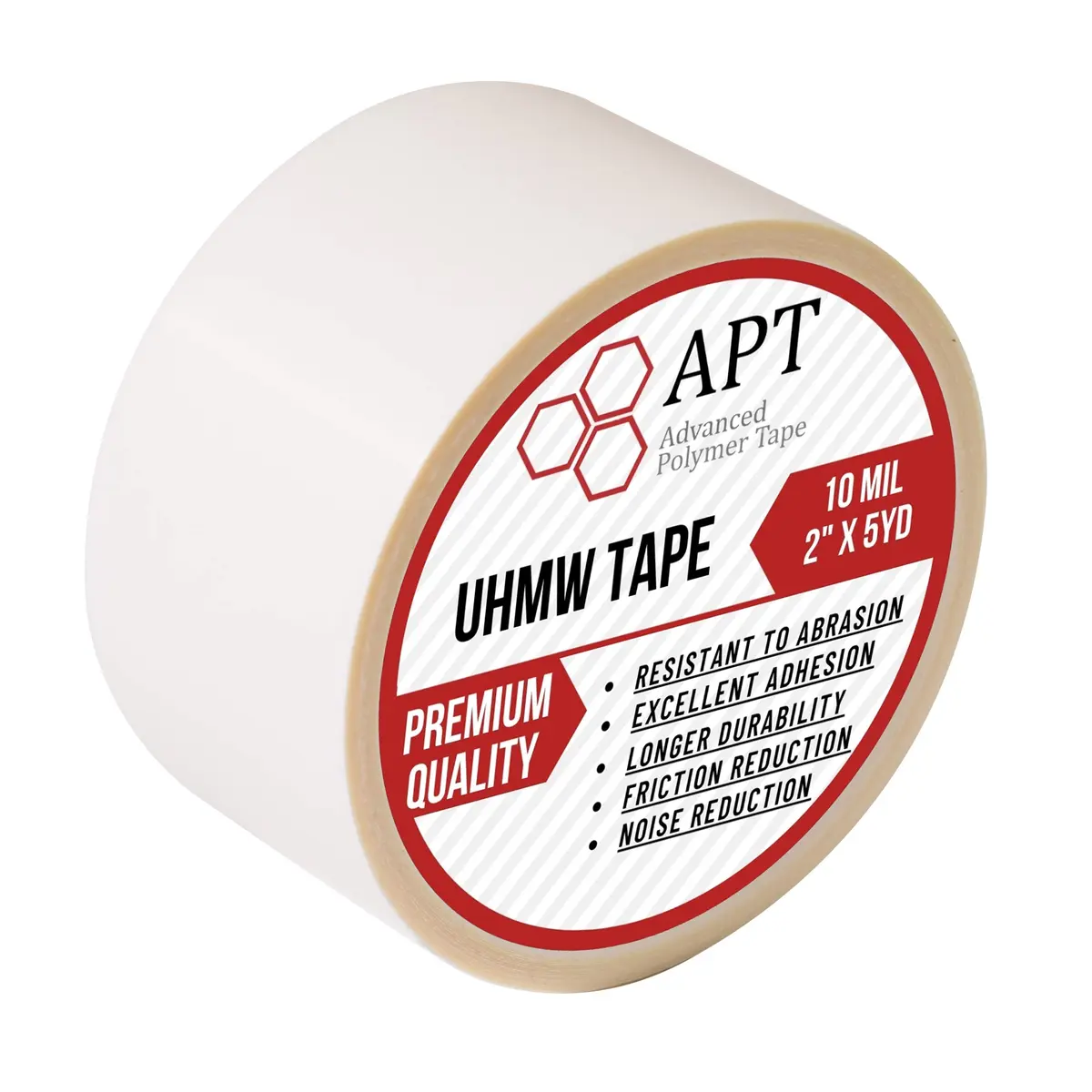 APT UHMW Polyethylene Tape 2" x 5Yds (10 Mil) | Resists Abrasion, Impact, Friction & Noise Reduction - main product image