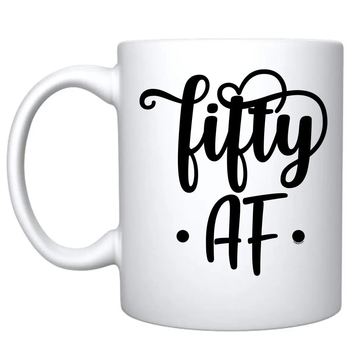 Veracco Fifty AF 50 Years Old Ceramic Coffee Mug | Funny Birthday Gift for Him Her Fifty and Fabulous 310ml (11oz) - main product image