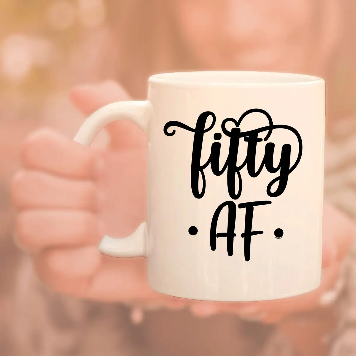 Veracco Fifty AF 50 Years Old Ceramic Coffee Mug | Funny Birthday Gift for Him Her Fifty and Fabulous 310ml (11oz) - view 6
