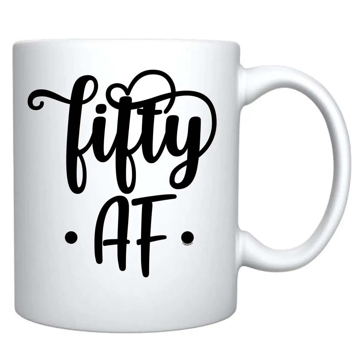 Veracco Fifty AF 50 Years Old Ceramic Coffee Mug | Funny Birthday Gift for Him Her Fifty and Fabulous 310ml (11oz) - view 2
