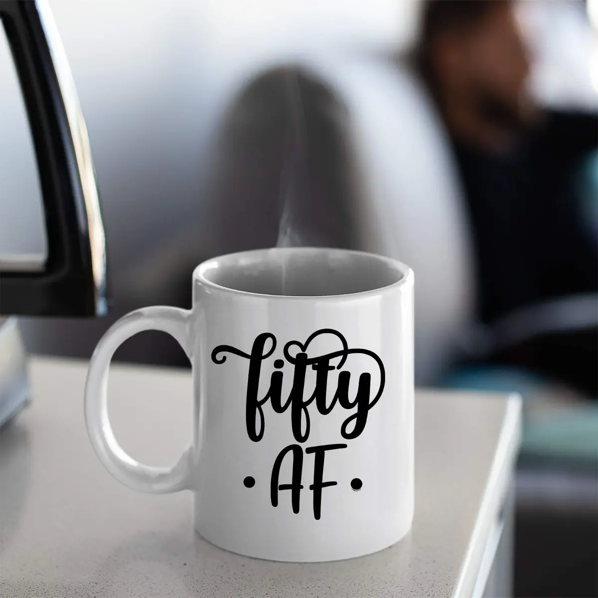 Veracco Fifty AF 50 Years Old Ceramic Coffee Mug | Funny Birthday Gift for Him Her Fifty and Fabulous 310ml (11oz) - view 4