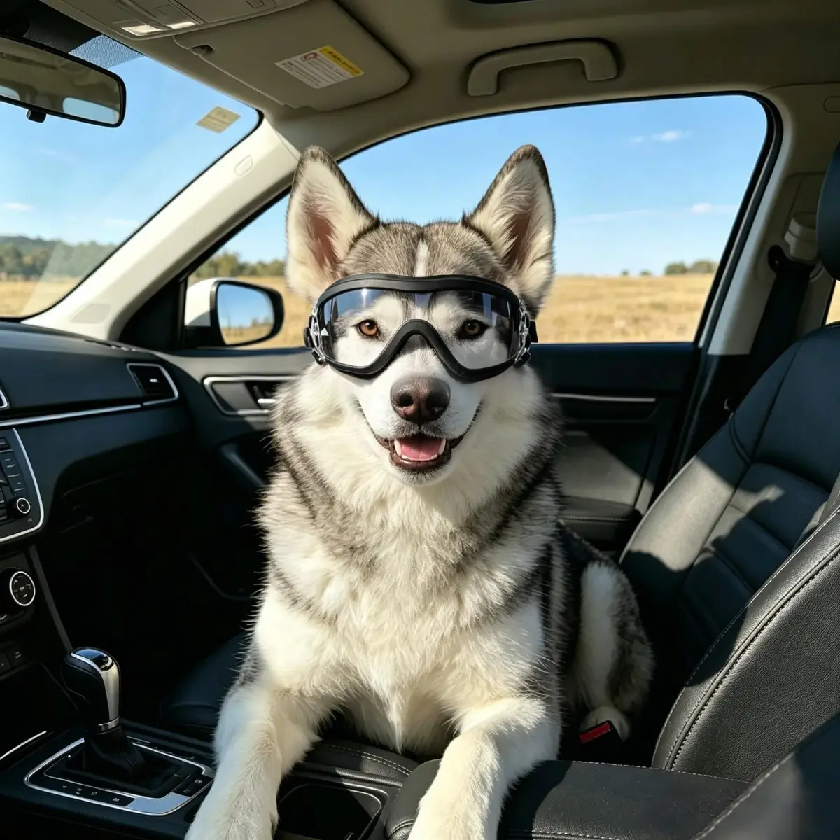 NAMSAN Clear Dog Goggles for Medium to Large Dogs | UV Protection Driving Glasses with Adjustable Straps - view 2