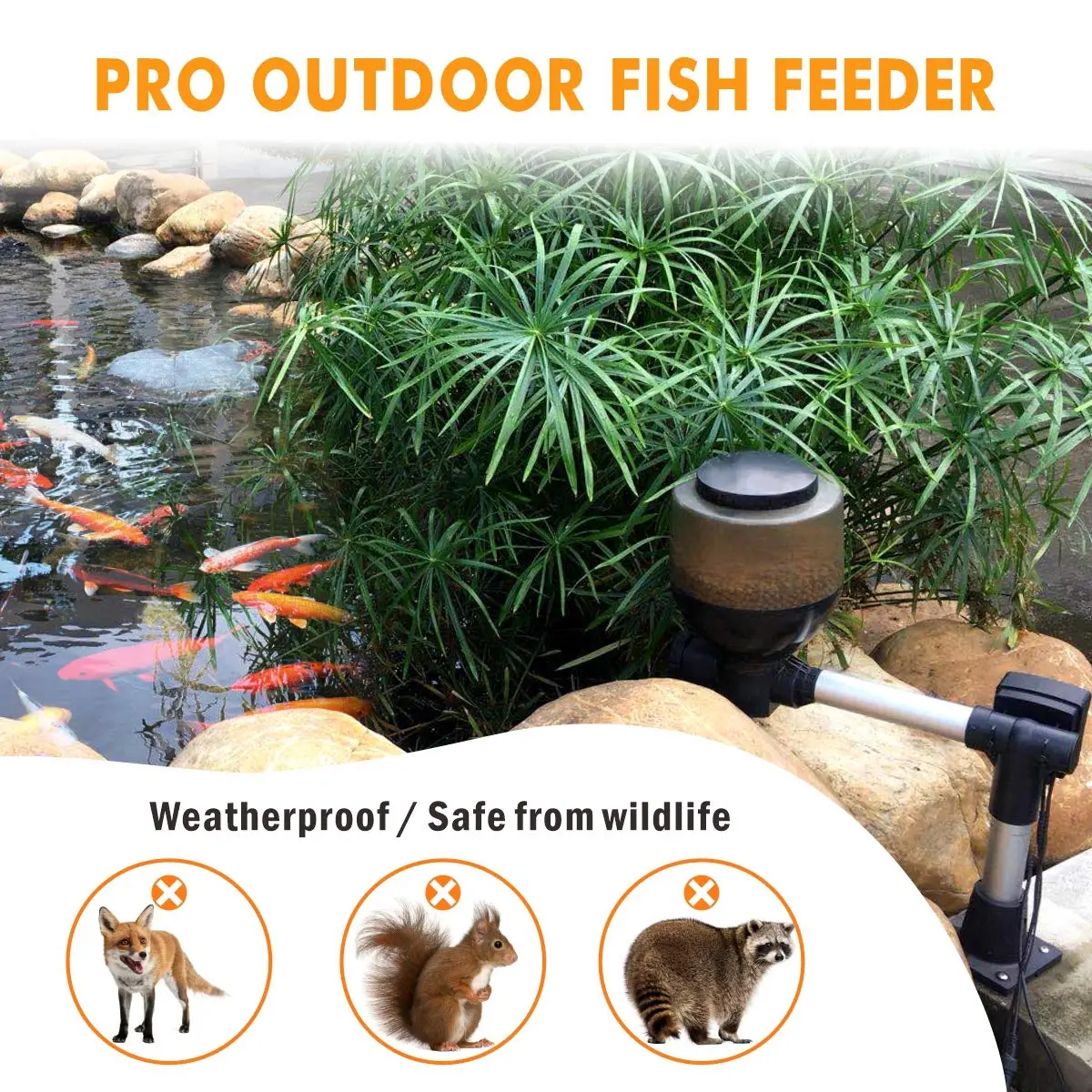 hygger Large Programmable Pond Fish Feeder 5.5L | Weatherproof & Wildlife Safe - view 4