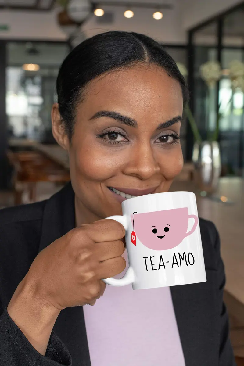 AW Fashions Tea Amo - Spanish I Love You 11oz Novelty Coffee Mug Perfect for Women, Funny Birthday Gift for Her, Fiancee, Girlfriend, Wife, Mom - view 2