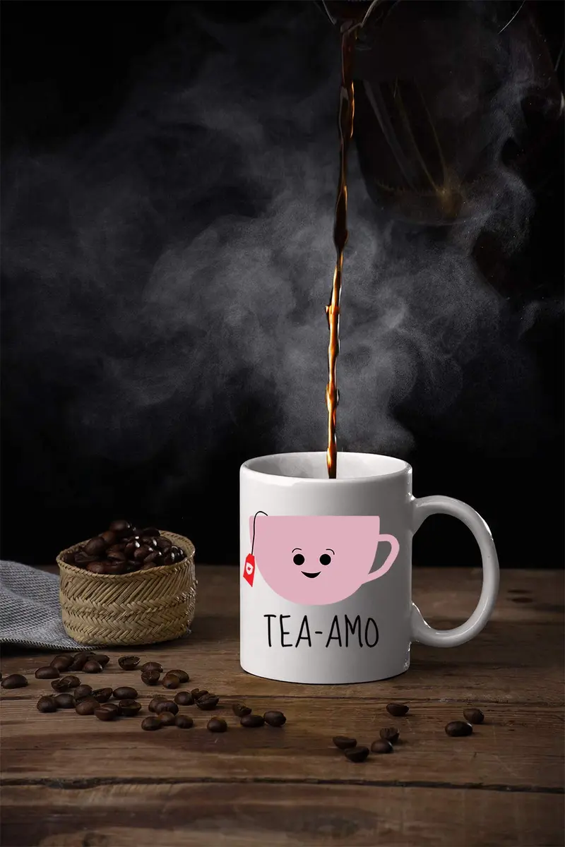 AW Fashions Tea Amo - Spanish I Love You 11oz Novelty Coffee Mug Perfect for Women, Funny Birthday Gift for Her, Fiancee, Girlfriend, Wife, Mom - view 3
