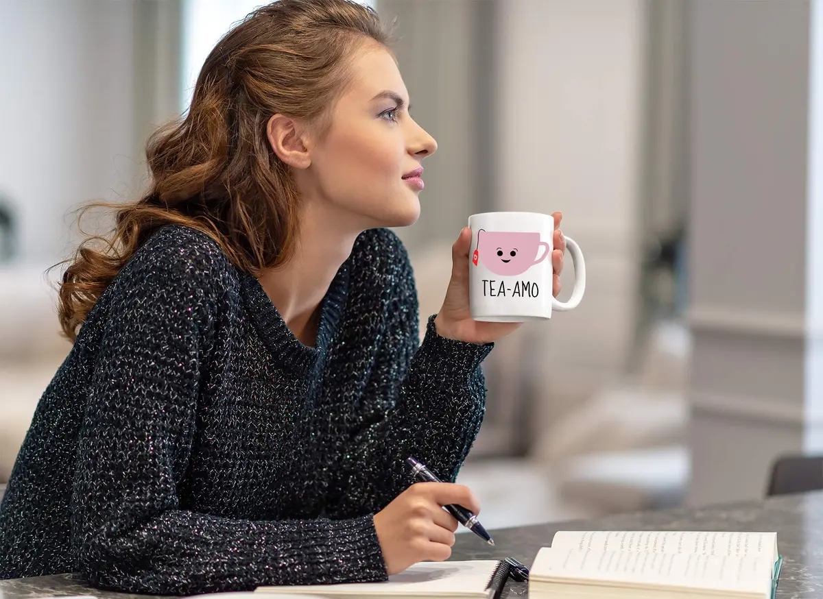 AW Fashions Tea Amo - Spanish I Love You 11oz Novelty Coffee Mug Perfect for Women, Funny Birthday Gift for Her, Fiancee, Girlfriend, Wife, Mom - view 4