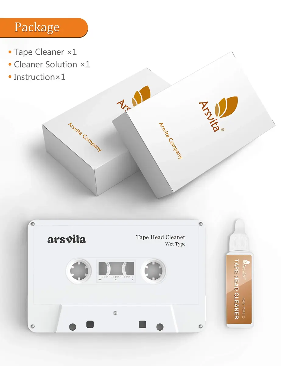 Arsvita Cassette Head Cleaner Kit with Cleaning Solution | Reusable Tape Cleaner for Home/Car Players - view 6