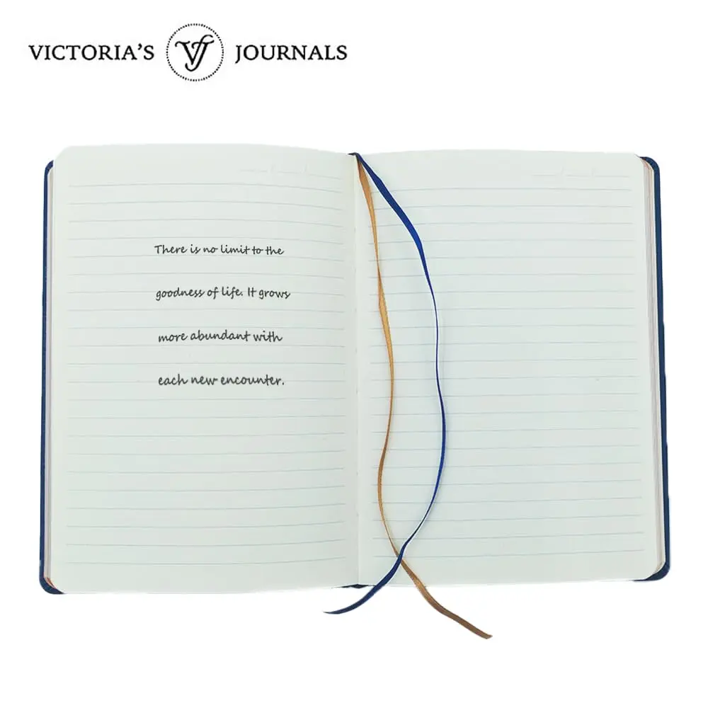 VICTORIA'S JOURNALS Leatherette Vintage Journal Hard Cover 5.7'' x 8.1'' | Ruled, 256 Pages, Dark Blue - view 5