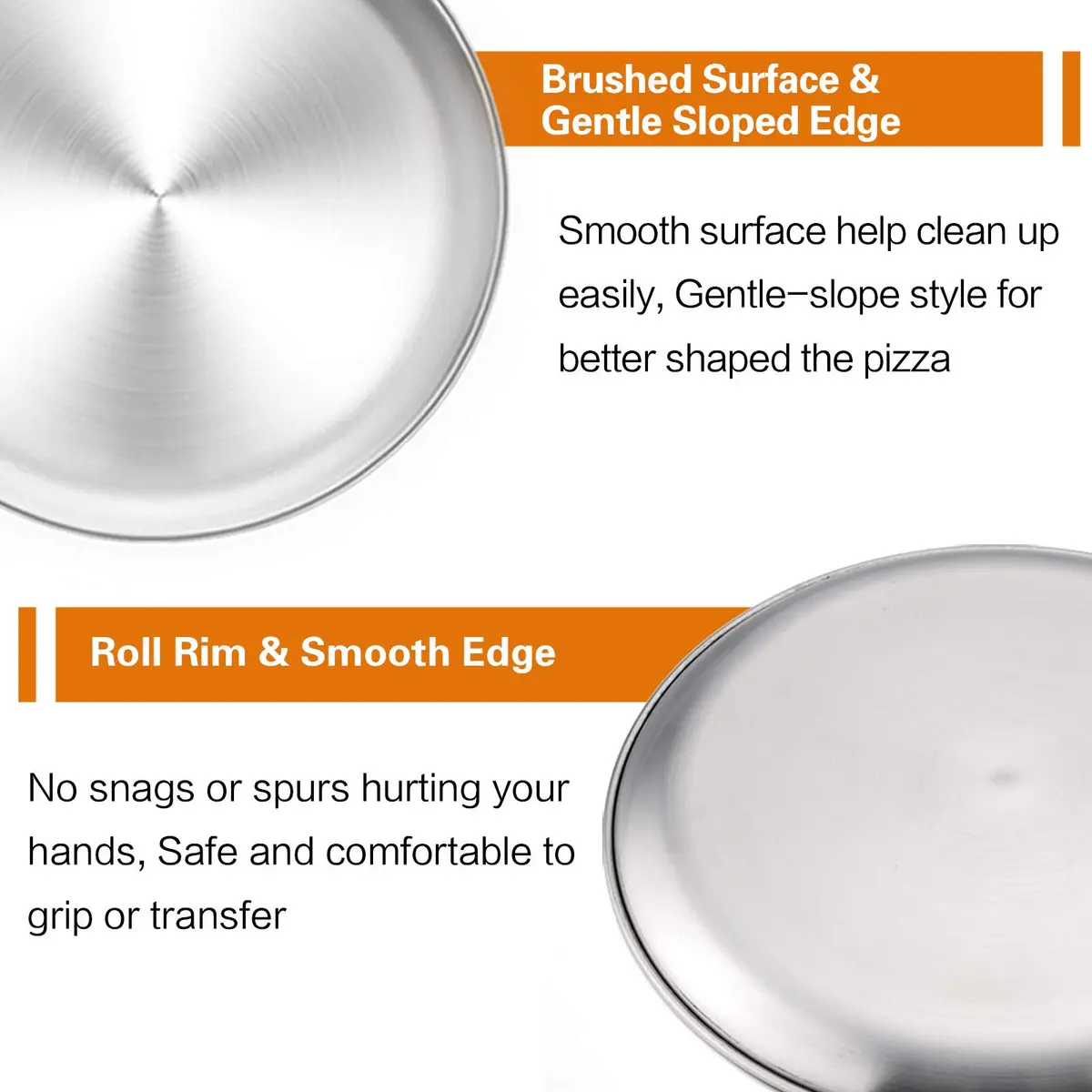 TeamFar Pizza Pan Set of 3 | Heavy Duty Stainless Steel Baking Trays for Family & Gift (10.2/11.8/13.4 Inch) - view 2