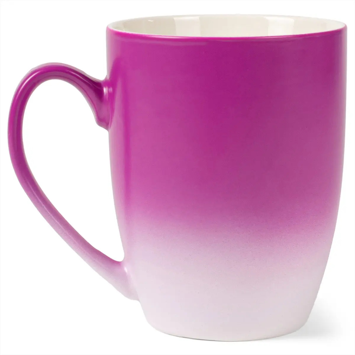 Elanze Designs Magenta Ombre Matte Ceramic Stoneware Coffee Cup Mugs Set of 4 (355ml / 12 Fl Oz) | Vibrant Two-Toned Drinkware - view 2