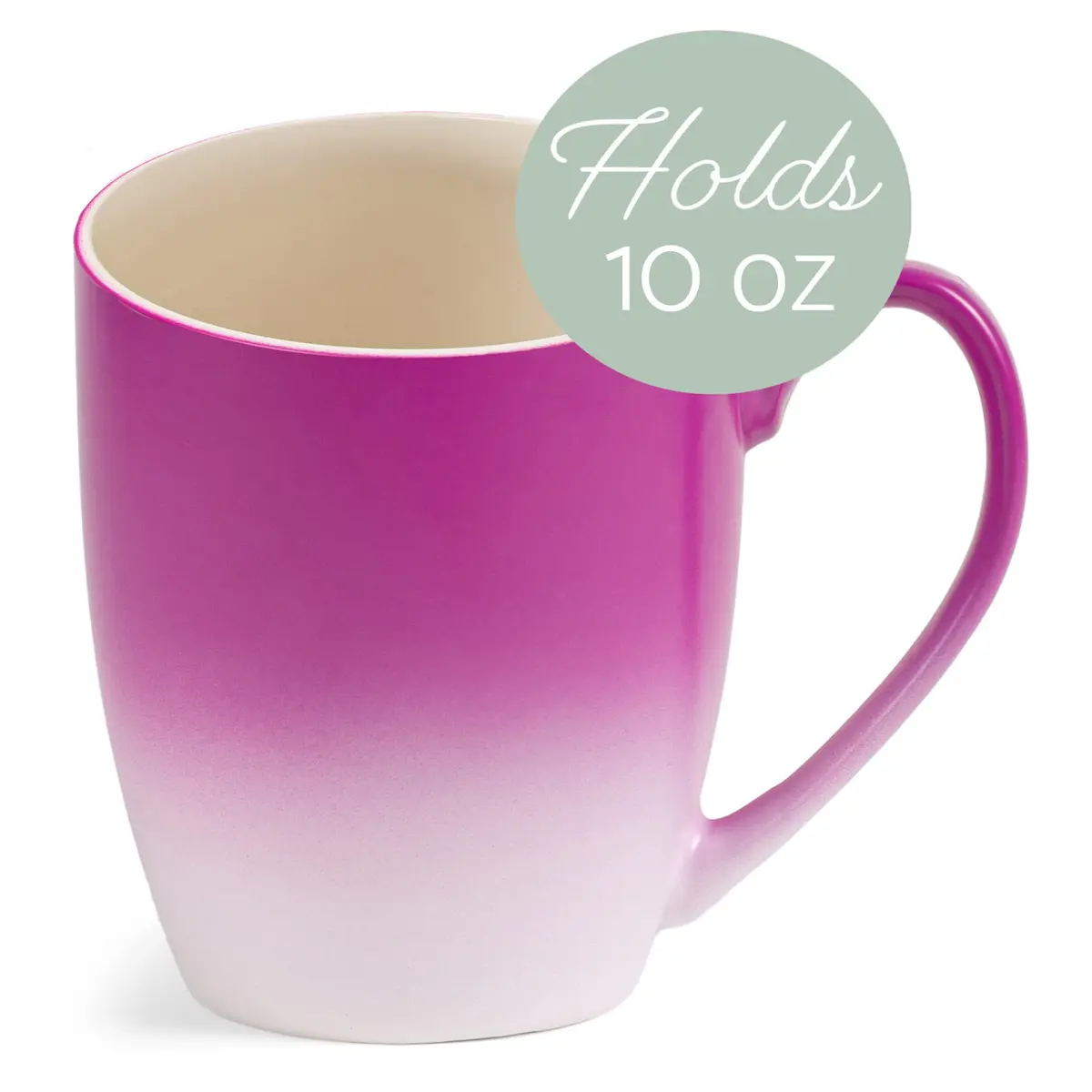 Elanze Designs Magenta Ombre Matte Ceramic Stoneware Coffee Cup Mugs Set of 4 (355ml / 12 Fl Oz) | Vibrant Two-Toned Drinkware - view 3