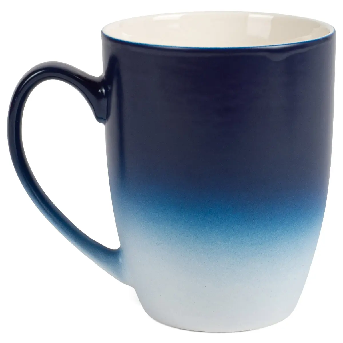 Elanze Designs Blue White Ombre Matte Ceramic Stoneware Coffee Mugs Set of 4 | 270ml (10 fl oz) Capacity - view 2