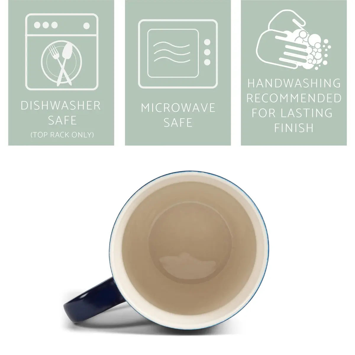 Elanze Designs Blue White Ombre Matte Ceramic Stoneware Coffee Mugs Set of 4 | 270ml (10 fl oz) Capacity - view 4