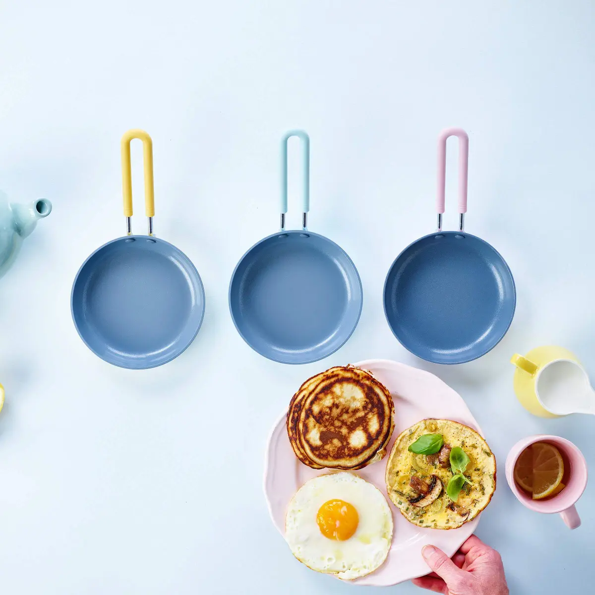 GreenPan Mini Healthy Ceramic Nonstick Egg Pan 12.7cm (5") | PFAS-Free, Dishwasher Safe, Yellow - view 3