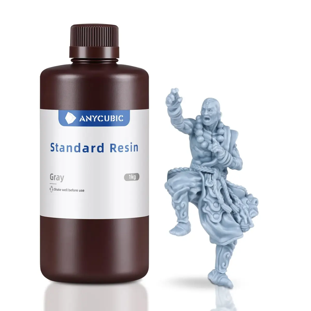 ANYCUBIC Grey 1kg UV Photopolymer Resin | High Precision Fast Curing for LCD 3D Printing - main product image