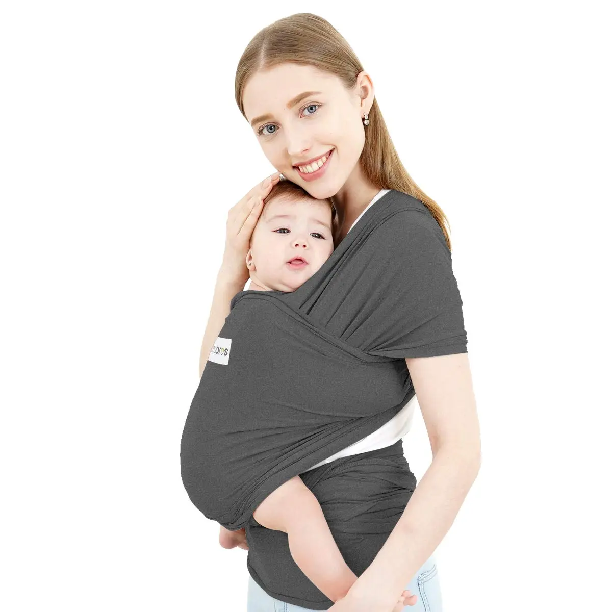 ACRABROS Baby Wrap Carrier, Hands-Free Sling for Newborns to Toddlers (8-35 lbs) | Breathable Heather Grey - main product image