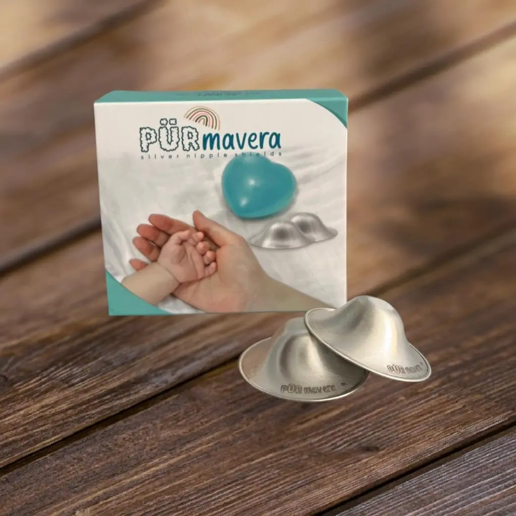 PÜRMAVERA 925 Silver Nursing Cups for Breastfeeding Moms, 2 Count | Handmade in England - view 2