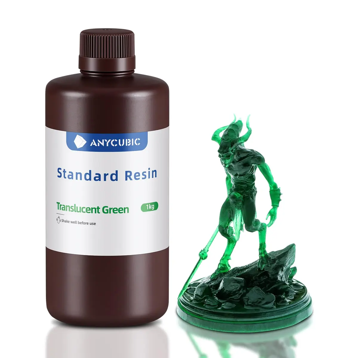 ANYCUBIC 3D Printer Resin, 1kg (2.2 lb) TL Green | High Precision Fast Curing UV Photopolymer Resin for LCD 3D Printing - main product image
