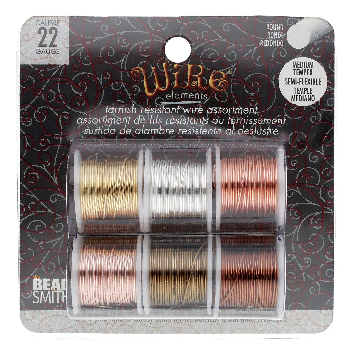 The Beadsmith Craft Wire Assortment - Tarnish-Resistant Copper Wire for Jewelry Making, 6-Pack, 0.75-Inch Mini Spools, 4 Yd Each, 22-Gauge, Assorted Colors, Medium Temper | Versatile Jewelry Wire - view 2