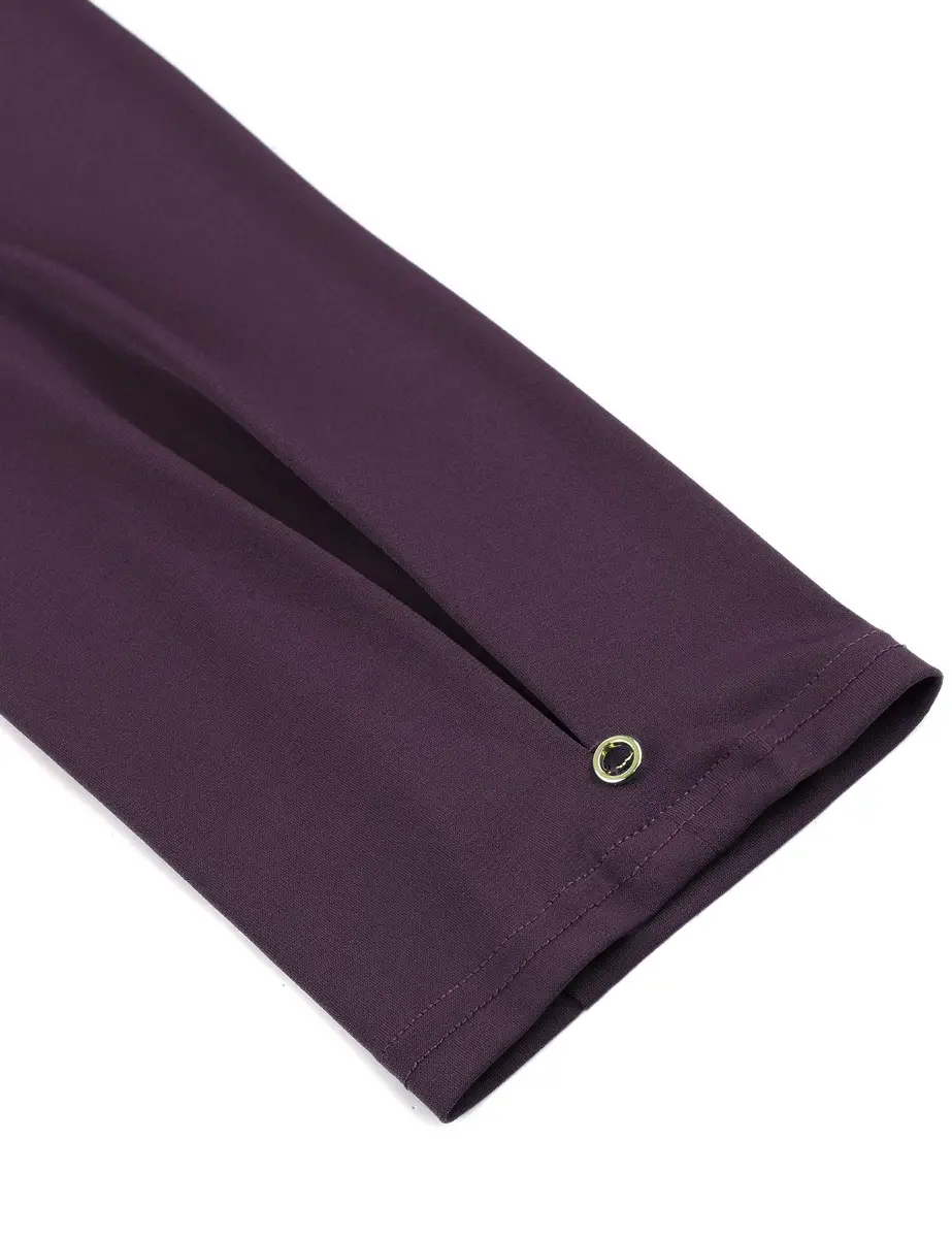 VALOLIA Women's V Neck 3/4 Sleeve Blouse XX-Large Dark Purple | Stylish & Casual Tunic - view 5
