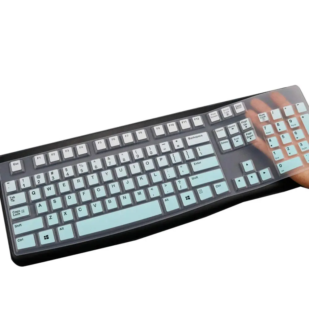 MUBUY-GOL Keyboard Cover Skin Protector for Logitech MK120 K120 Wired Keyboard | US Layout, Waterproof & Washable - main product image