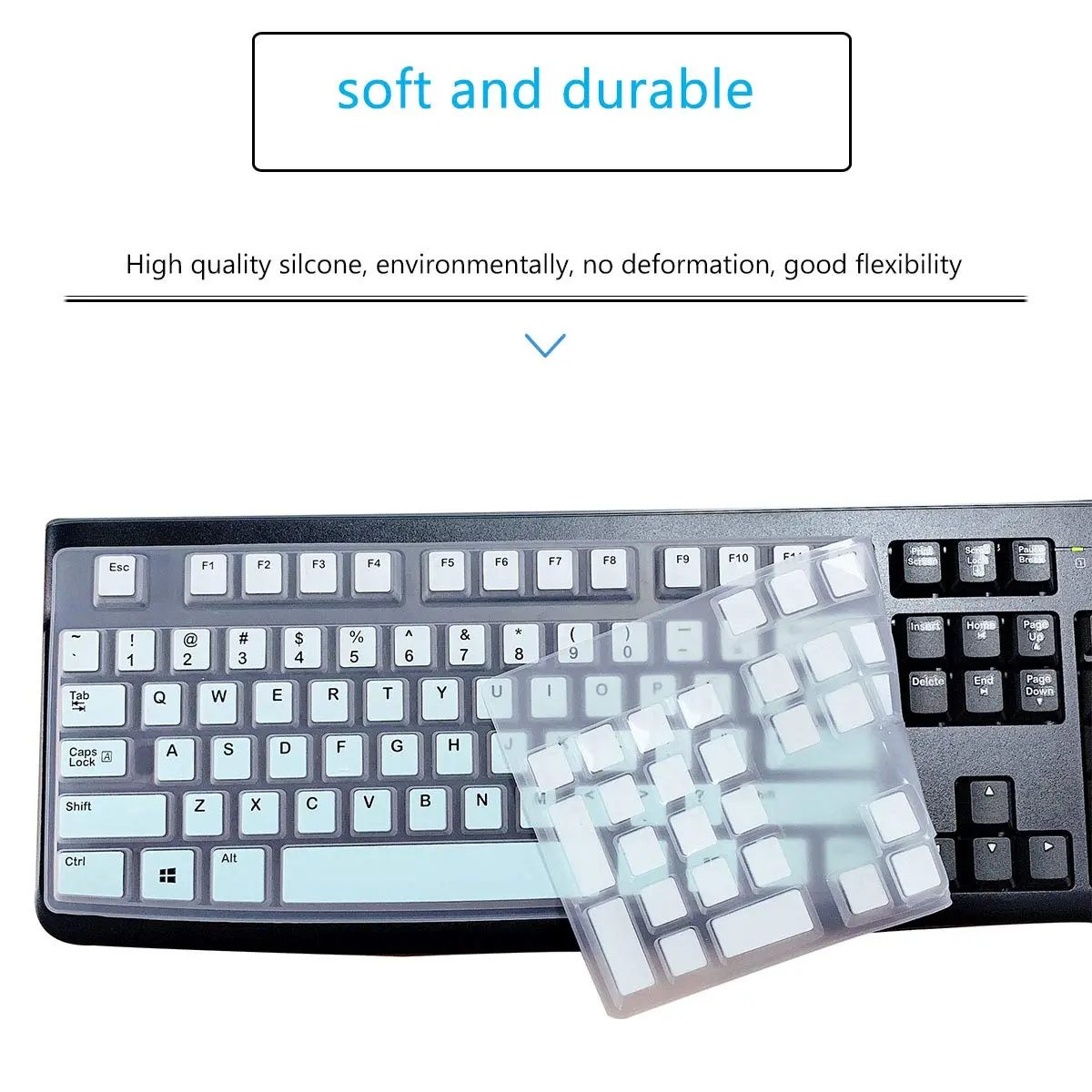 MUBUY-GOL Keyboard Cover Skin Protector for Logitech MK120 K120 Wired Keyboard | US Layout, Waterproof & Washable - view 2