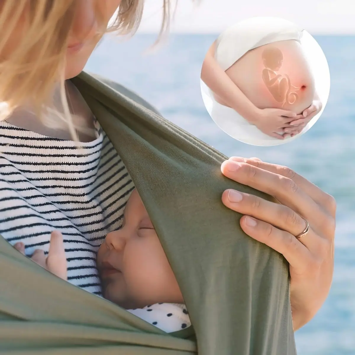 ACRABROS Baby Wrap Carrier, Hands-Free Sling for Newborns to Toddlers (8-35 lbs) | Breathable & Comfortable - view 6
