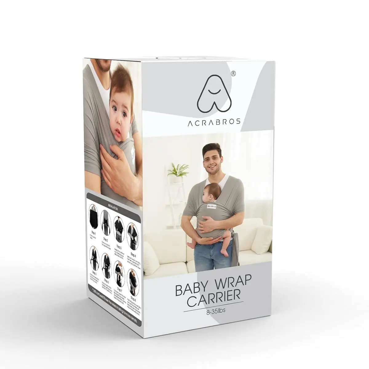 ACRABROS Baby Wrap Carrier, Hands-Free Sling for Newborns to Toddlers (8-35 lbs) | Breathable & Comfortable - view 7