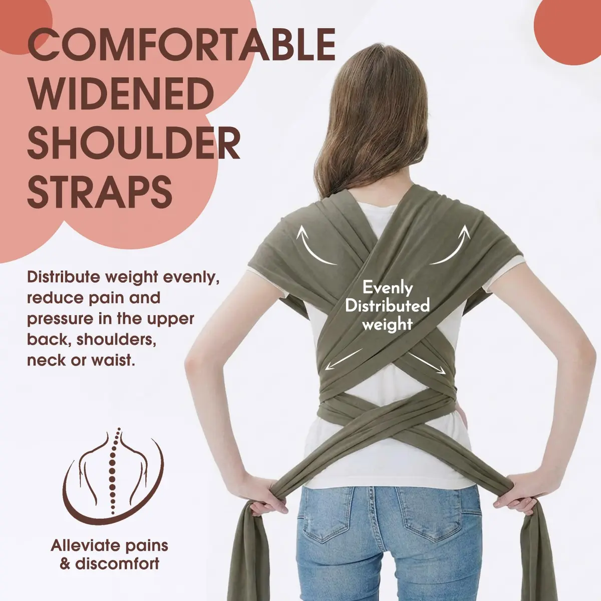 ACRABROS Baby Wrap Carrier, Hands-Free Sling for Newborns to Toddlers (8-35 lbs) | Breathable & Comfortable - view 3