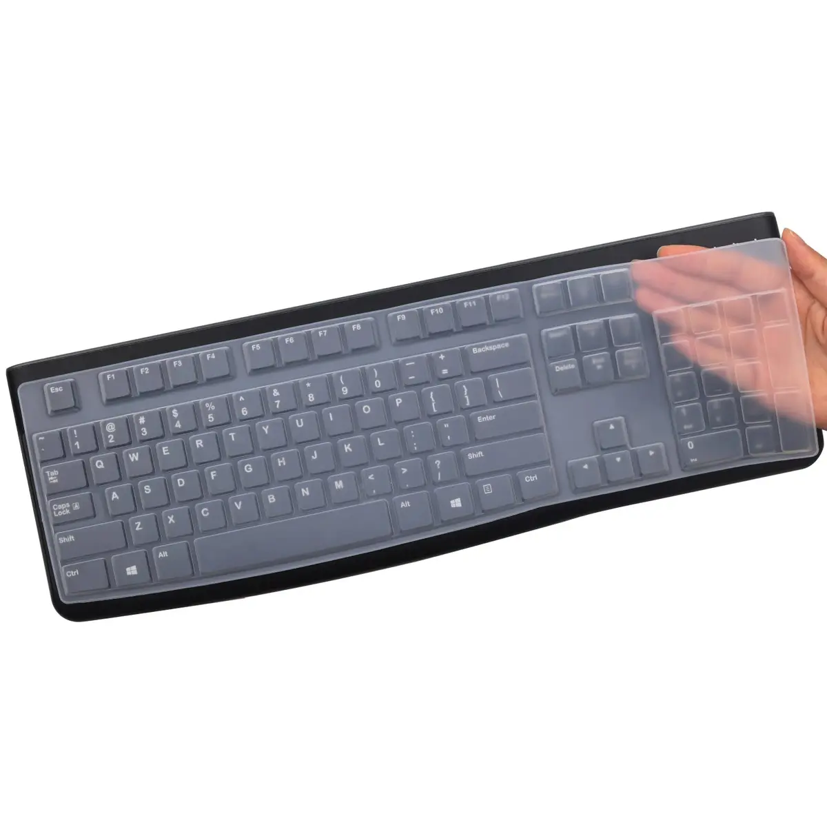 MUBUY-GOL Keyboard Cover Skin Protector for Logitech MK120 K120 Wired Keyboard | US Layout, Clear, Ultra Thin - main product image