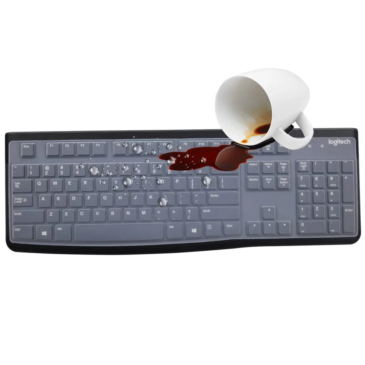 MUBUY-GOL Keyboard Cover Skin Protector for Logitech MK120 K120 Wired Keyboard | US Layout, Clear, Ultra Thin - view 6