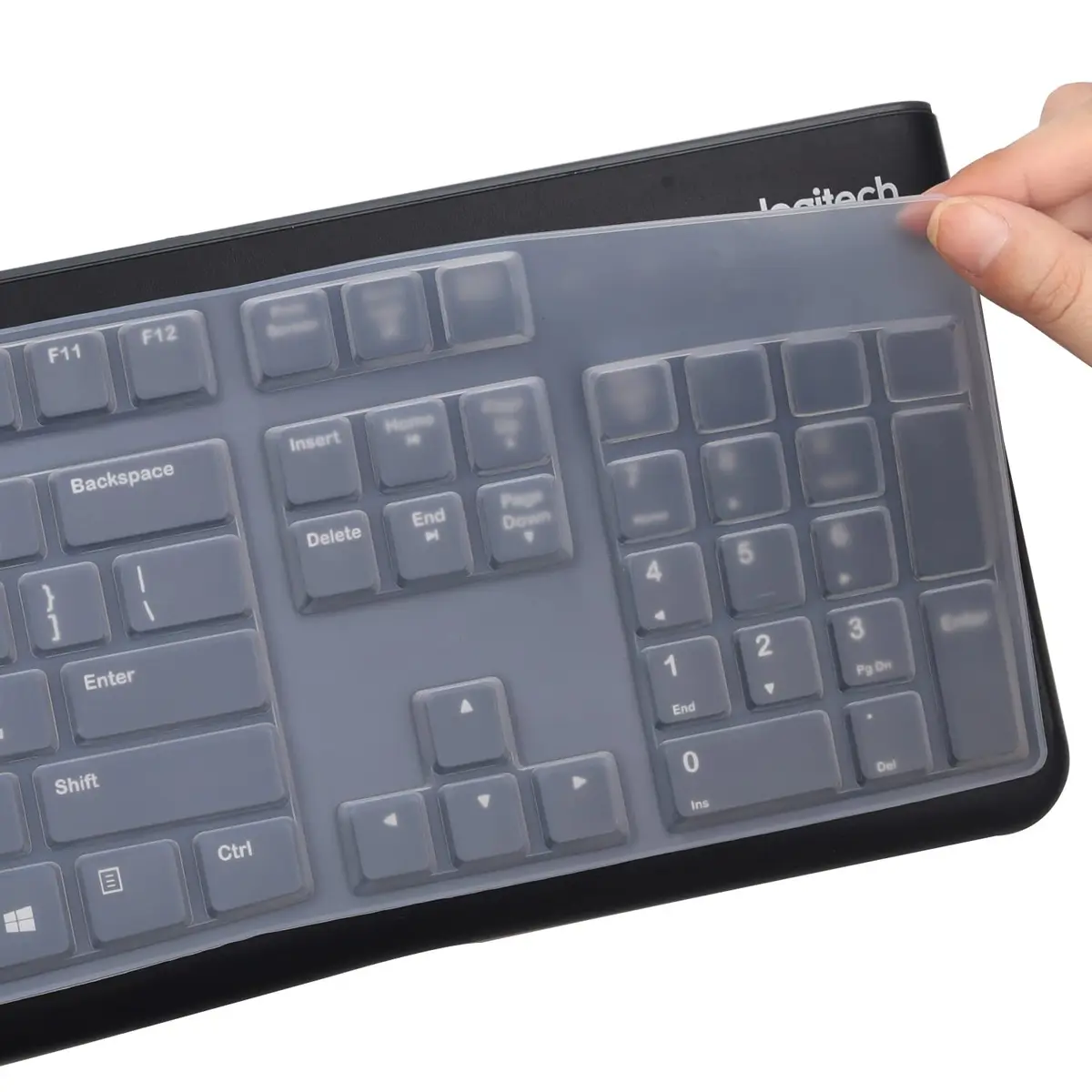 MUBUY-GOL Keyboard Cover Skin Protector for Logitech MK120 K120 Wired Keyboard | US Layout, Clear, Ultra Thin - view 4