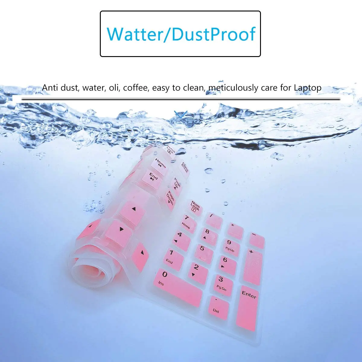 MUBUY-GOL Keyboard Cover Skin Protector for Logitech MK120 K120 Wired Keyboard | US Layout Pink Silicone - view 5