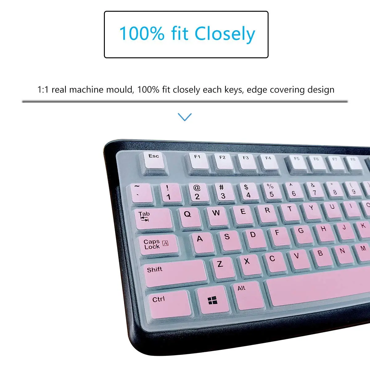 MUBUY-GOL Keyboard Cover Skin Protector for Logitech MK120 K120 Wired Keyboard | US Layout Pink Silicone - view 6