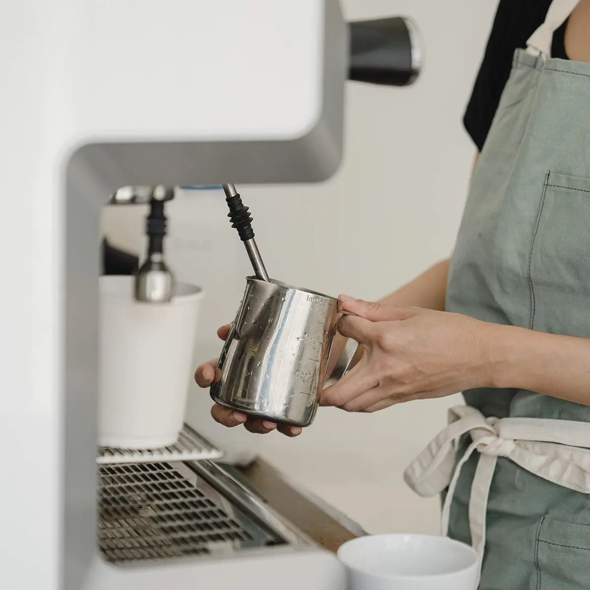 SOTECH Stainless Steel Espresso Milk Frothing Pitcher,12oz/350ml | Rust-proof, Dripless, Dishwasher Safe - view 5