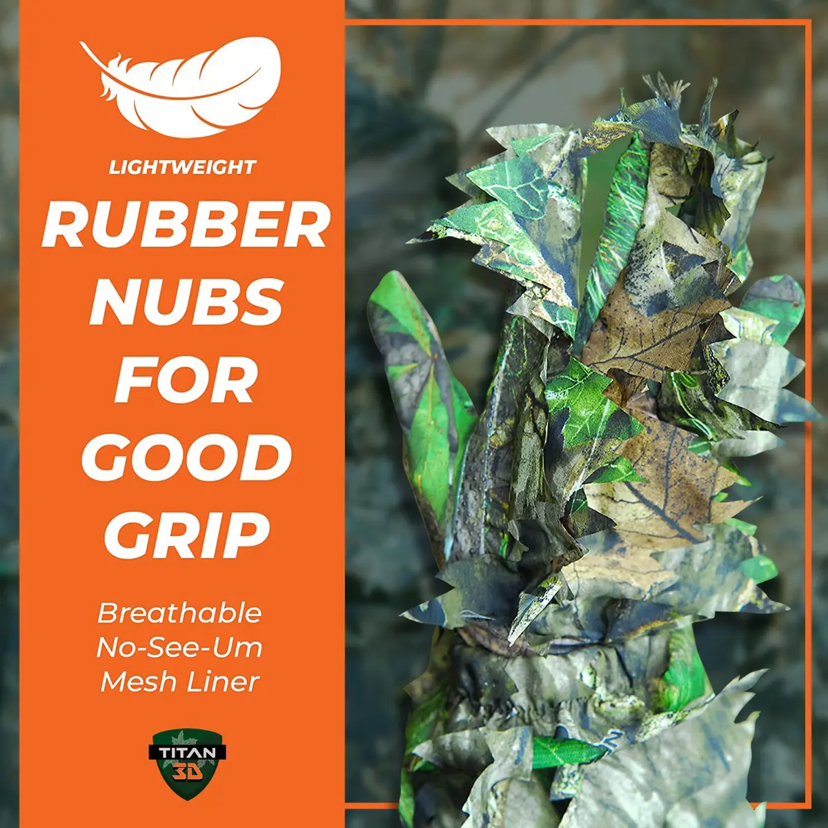 Titan 3D Leafy Gloves for Leafy Suit | Lightweight Camouflage Hunting Gloves - view 2