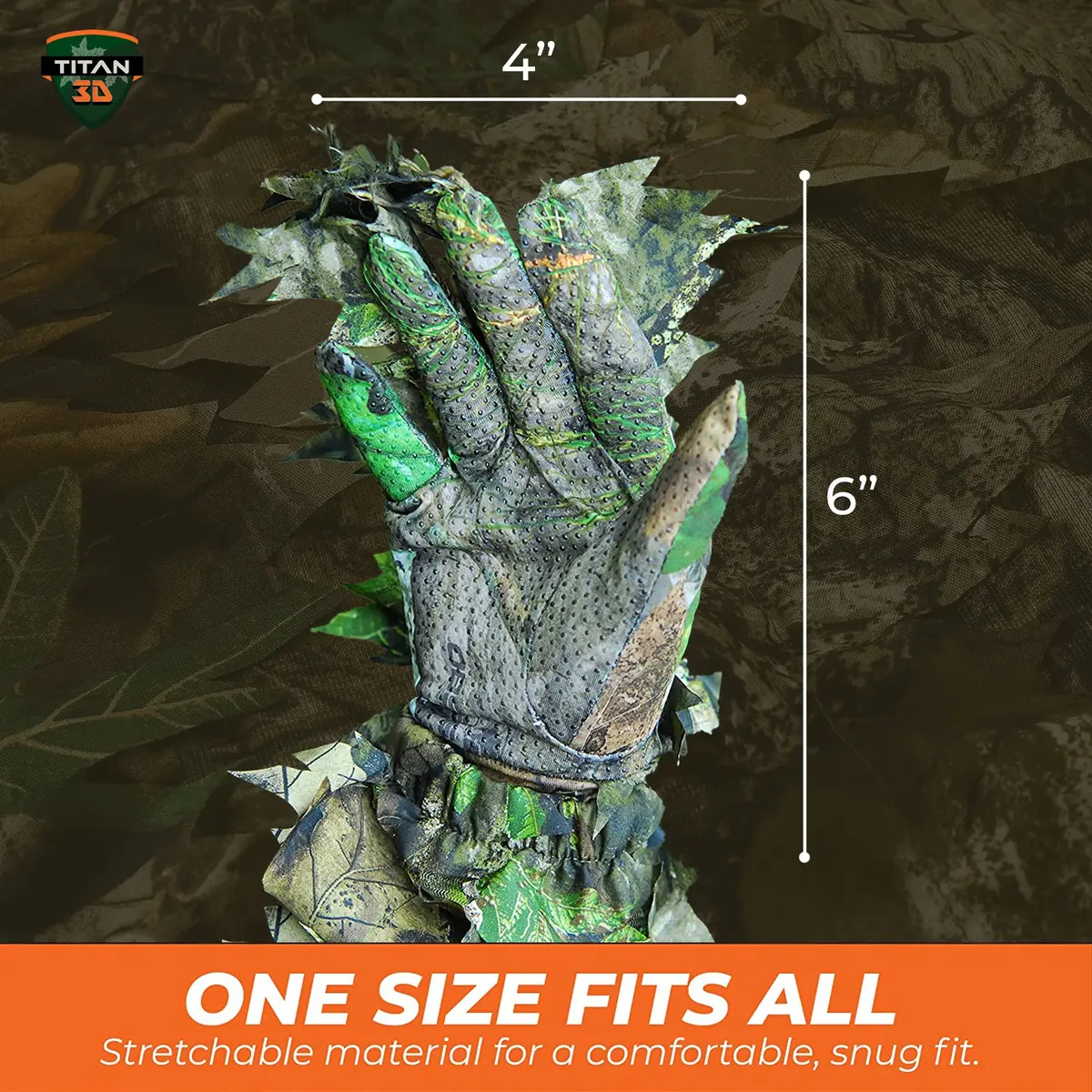 Titan 3D Leafy Gloves for Leafy Suit | Lightweight Camouflage Hunting Gloves - view 3