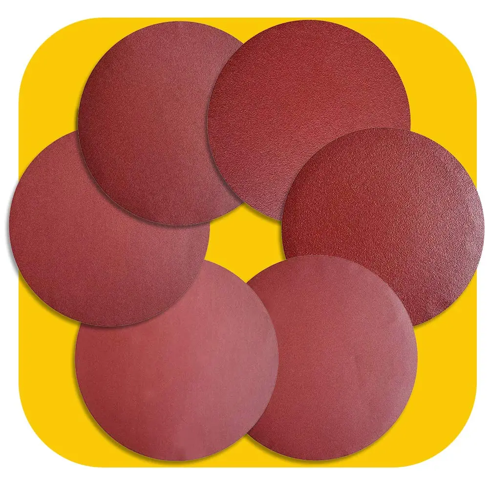 TPmax 60 PCS 5 Inch NO-Hole PSA Aluminum Oxide Sanding Disc | Self Stick, 10 Each of 60 100 150 180 240 400 Grit, Brown - main product image