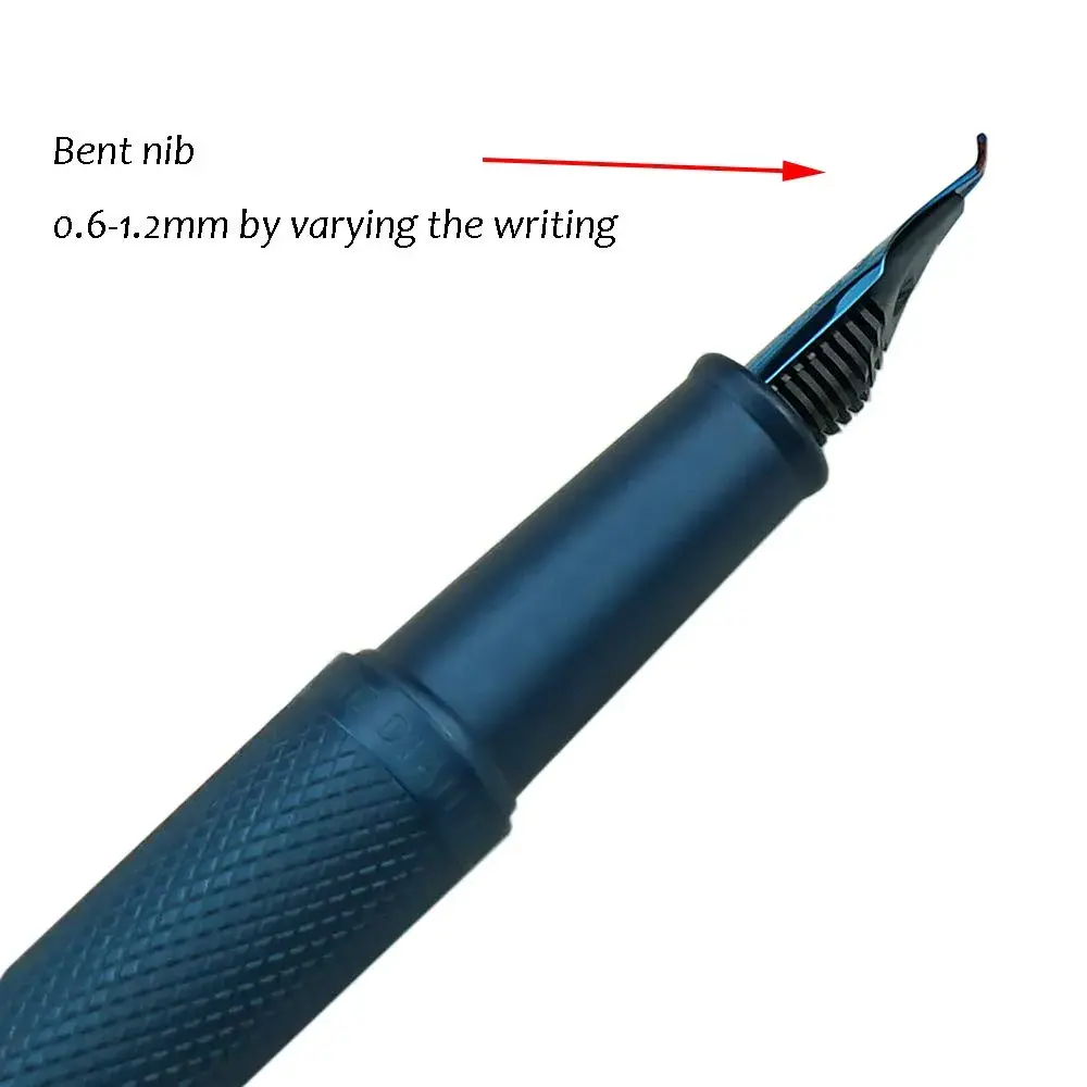 erofa Dark Blue Forest Fountain Pen Bent Nib Metal Writing Pen 12mm (0.47in) - view 4
