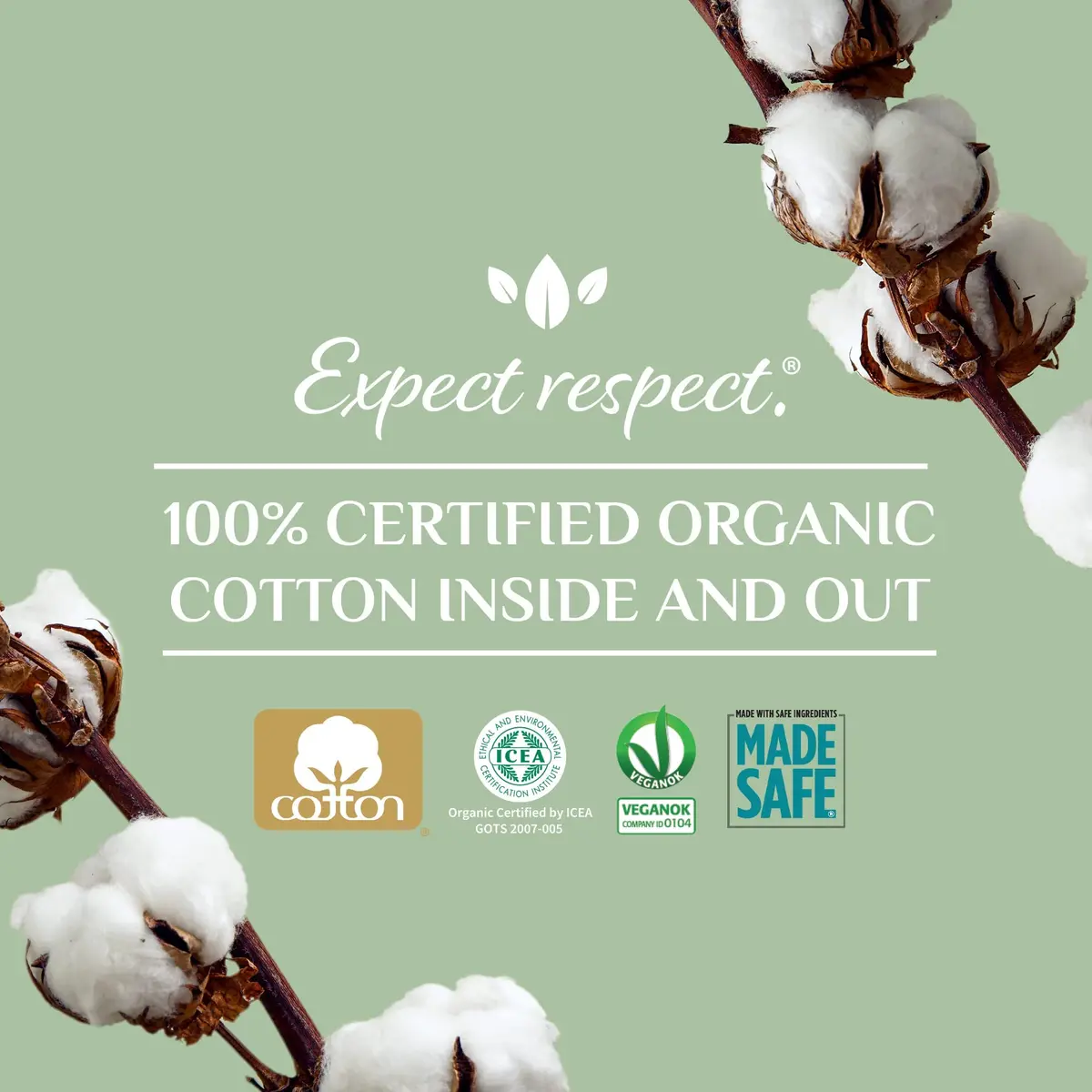 Organyc Organic Cotton Incontinence Pads Maximum Absorbency, 16 Count (1 Pack) | Hypoallergenic & Fragrance-Free - view 3