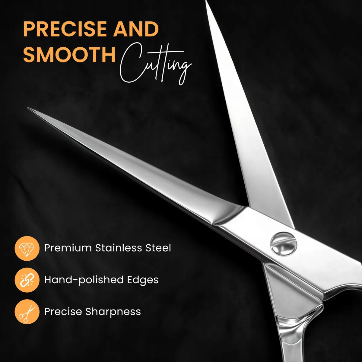 Utopia Care Black Hair Cutting Scissors 6.5 Inch | Professional Stainless Steel Shears for Salons & Barbers - view 4