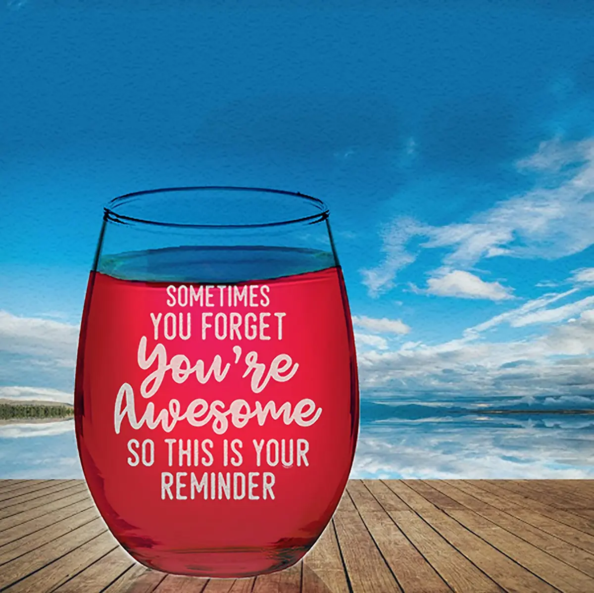 Veracco 15 oz Stemless Wine Glass | Funny Birthday Gift for Drinking Enthusiasts - view 7